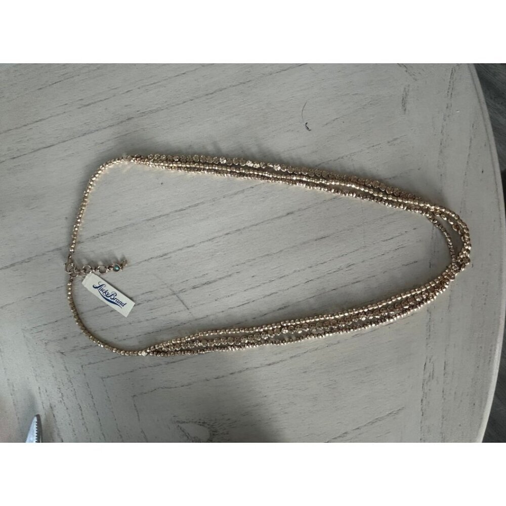 NWT Lucky Brand‎ Gold-Tone Multi-Strand Textured Bead Necklace